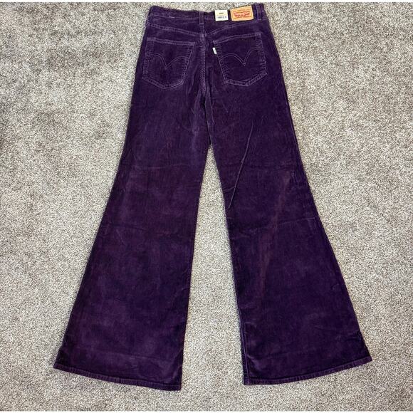 Levi's NWT Womens 30x32 Ribcage Bell Corduroy Pants Plum Perfect High Rise Retro - Picture 2 of 14